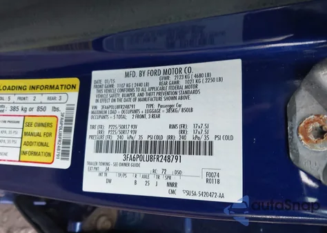 2015 Ford Fusion Hybrid Se z USA, uszkodzony, nr VIN 3FA6P0LU8FR248791